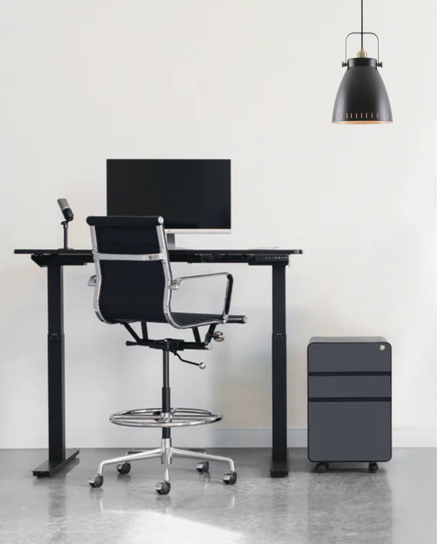 Snelson Linear Pendant, 3 x E27, Matt Black and Antique Brass and Khaki