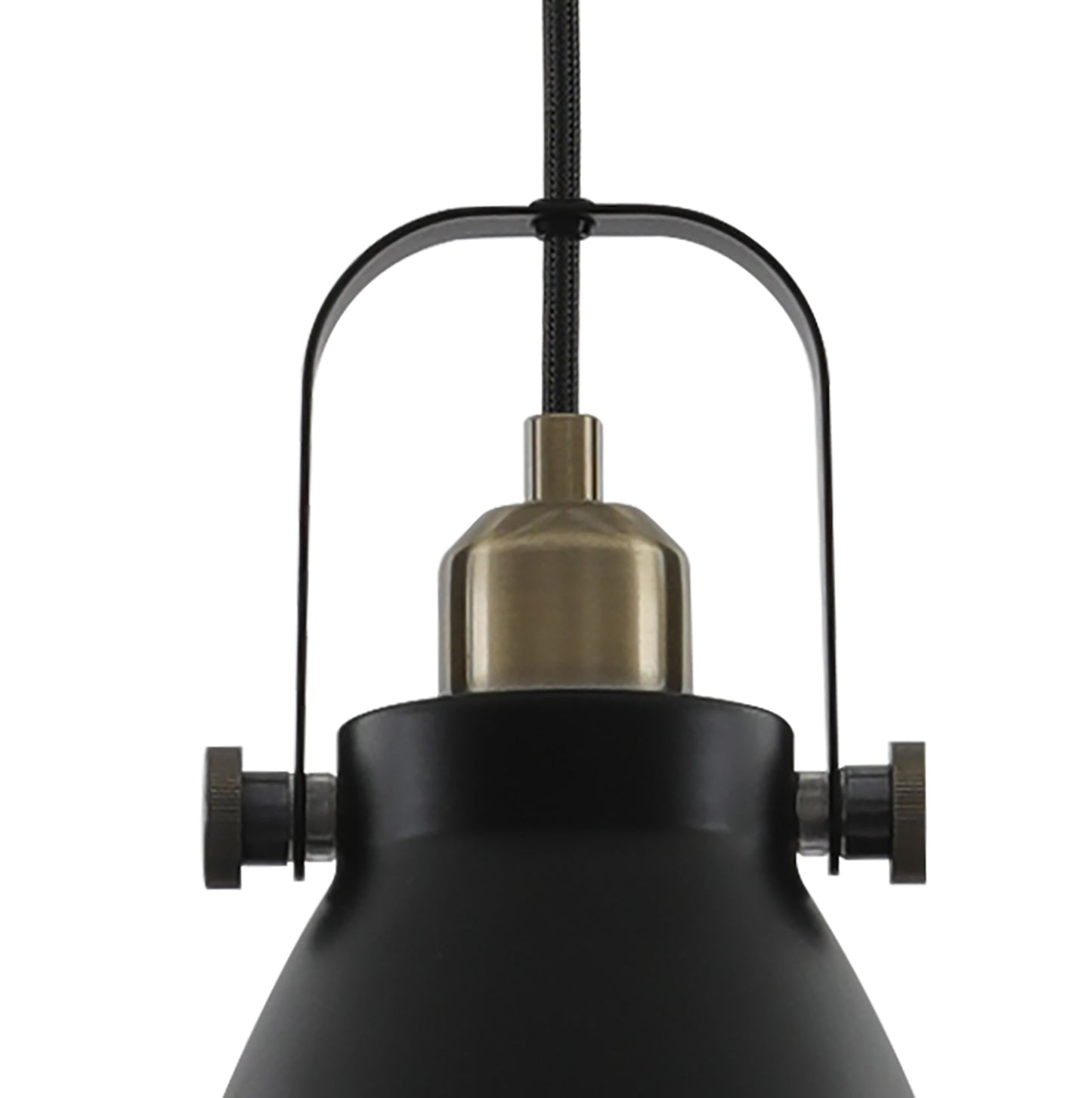 Snelson Linear Pendant, 3 x E27, Matt Black and Antique Brass and Khaki
