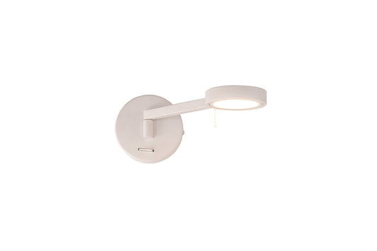Somerford Switched Adjustable Wall Lamp  and  Reader, 1 x 8W LED, 3000K, Sand White, 3yrs Warranty