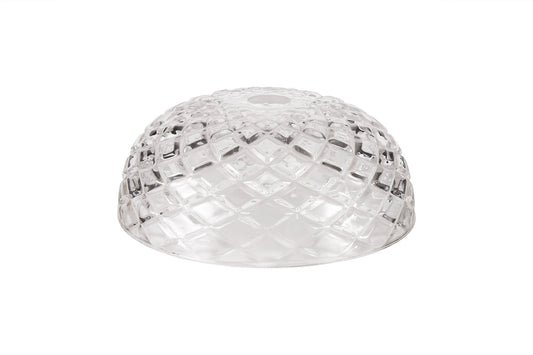 Stanley Flat Round 30cm Patterned Clear Glass Lampshade
