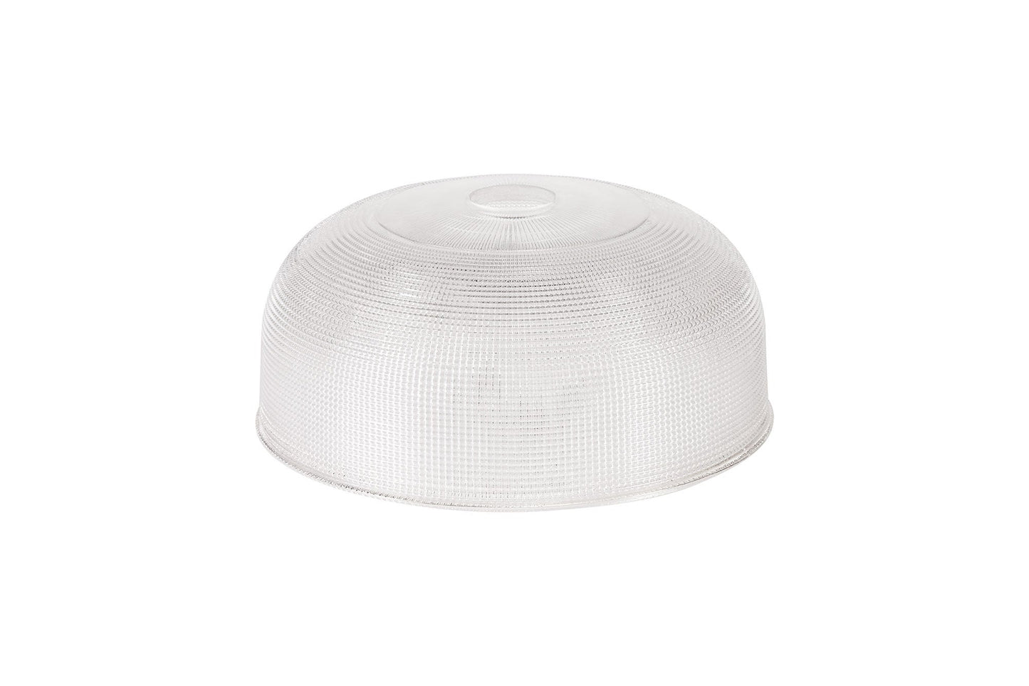 Stanley 1 Light Pendant E27 With 26.5cm Prismatic Glass Shade, Polished Nickel and Clear
