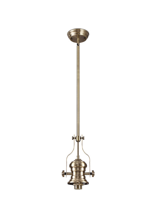 Stanley Frame Only Pendant, 1 x E27, Antique Brass