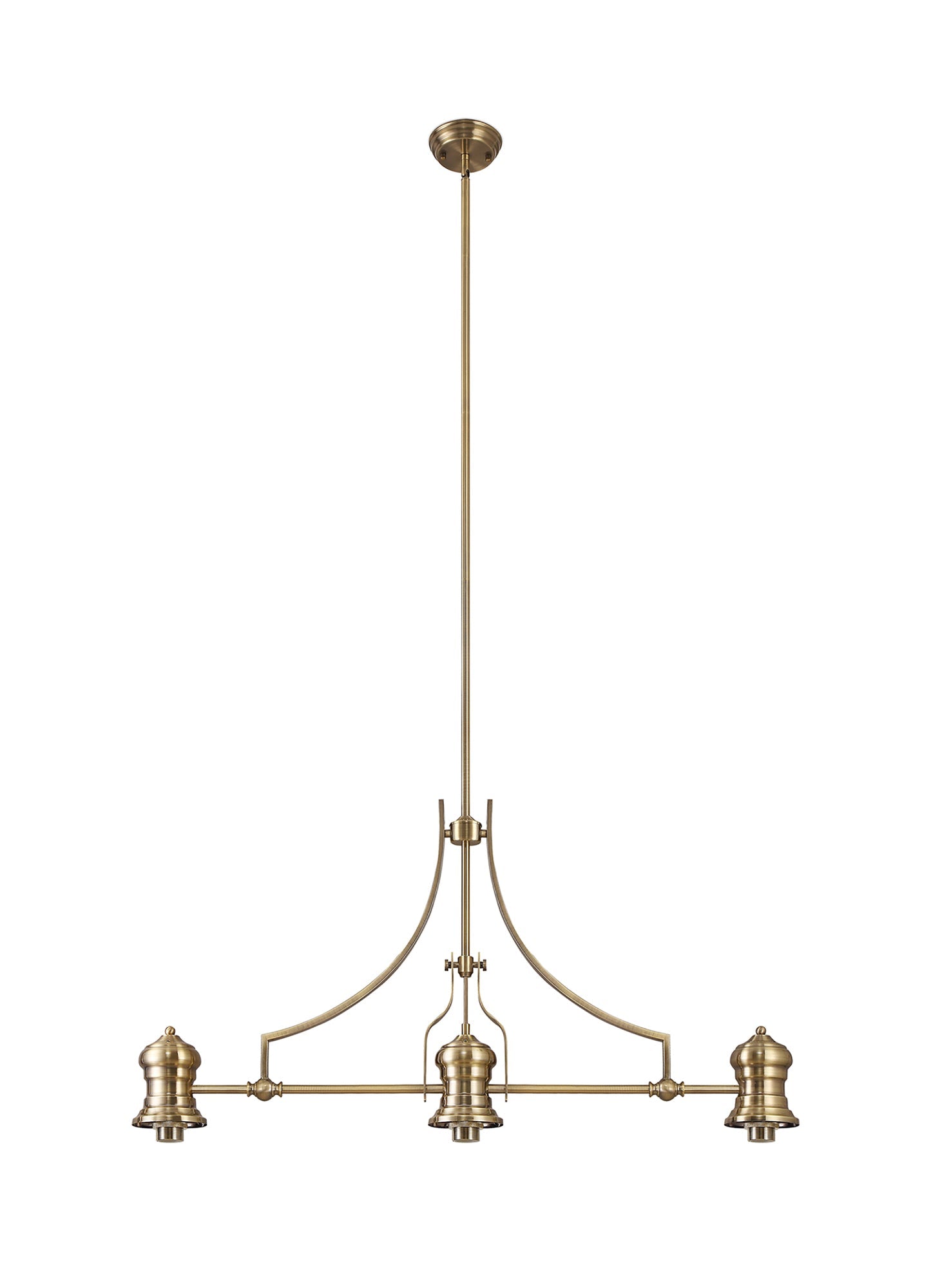 Stanley Frame Only Linear Pendant, 3 x E27, Antique Brass