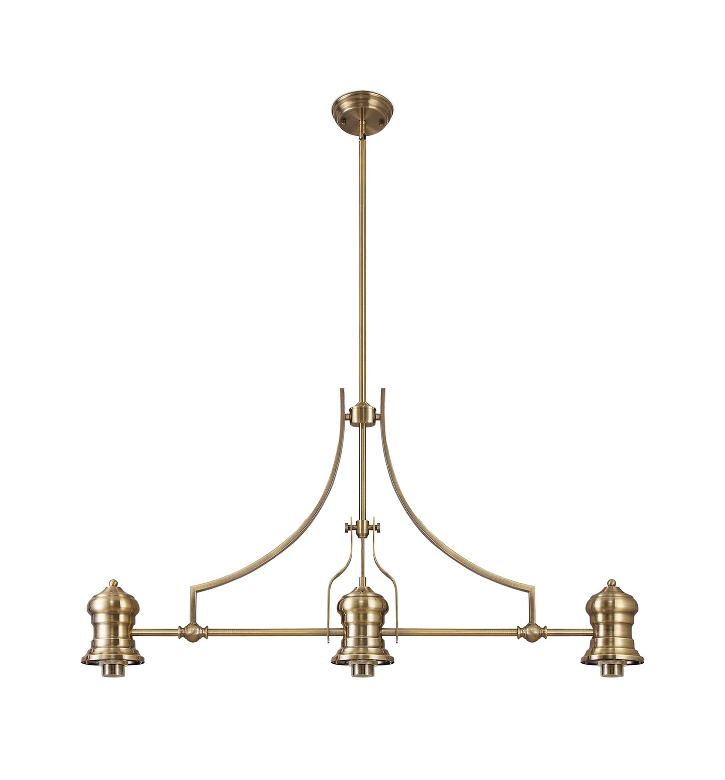 Stanley Frame Only Linear Pendant, 3 x E27, Antique Brass