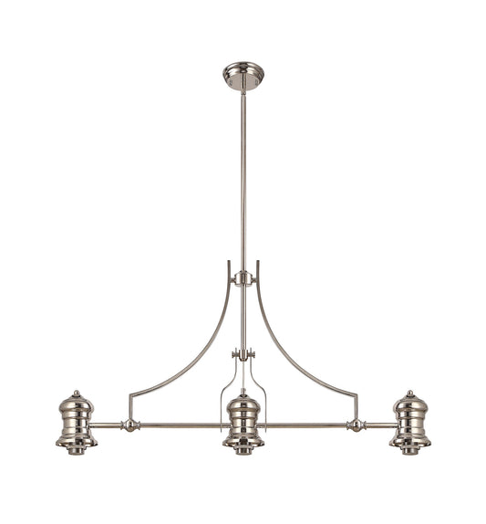 Stanley Frame Only Linear Pendant, 3 x E27, Polished Nickel