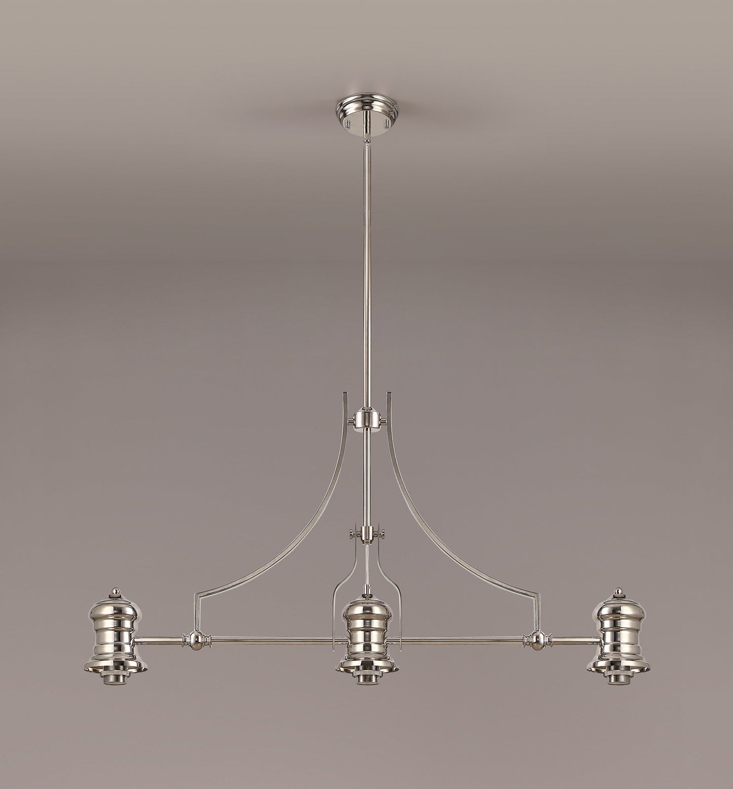 Stanley Frame Only Linear Pendant, 3 x E27, Polished Nickel