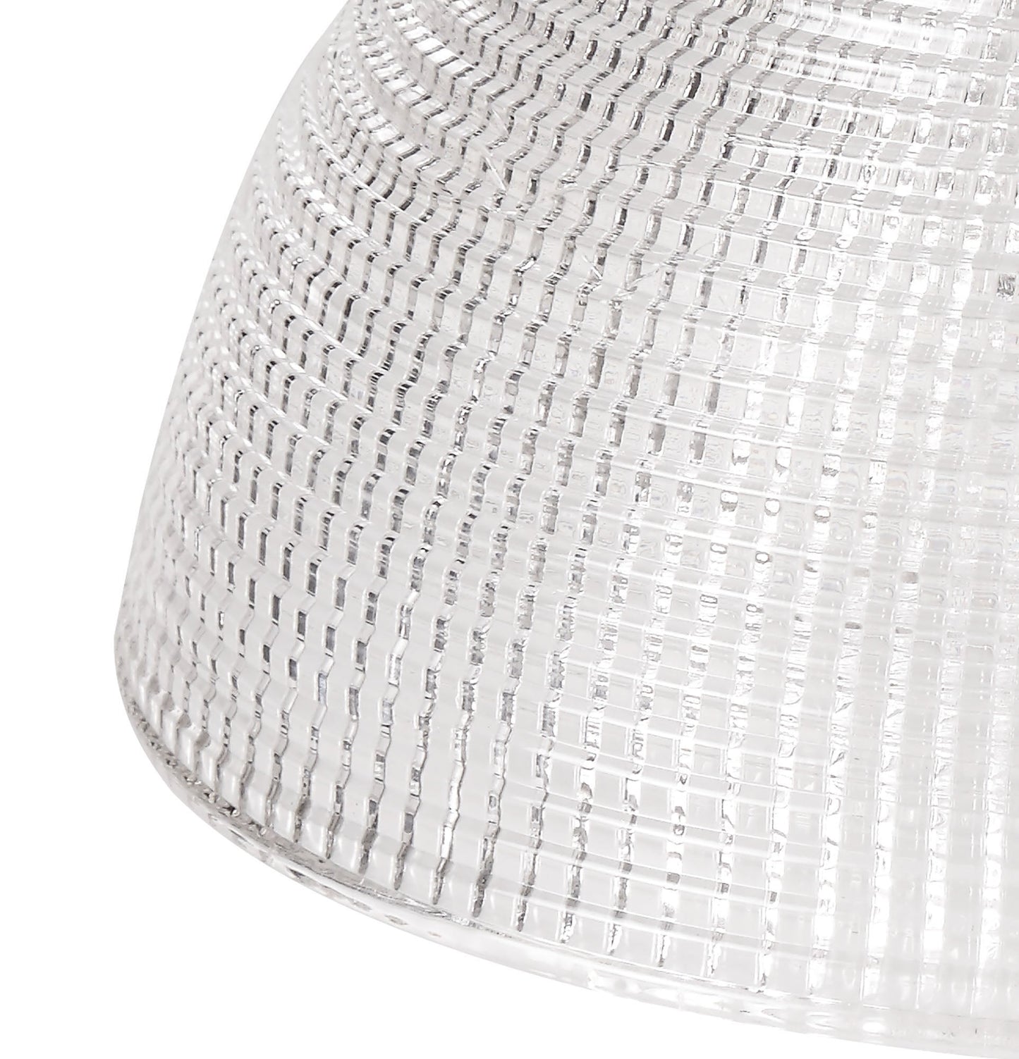 Stanley 1 Light Pendant E27 With 30cm Prismatic Glass Shade, Polished Nickel and Clear