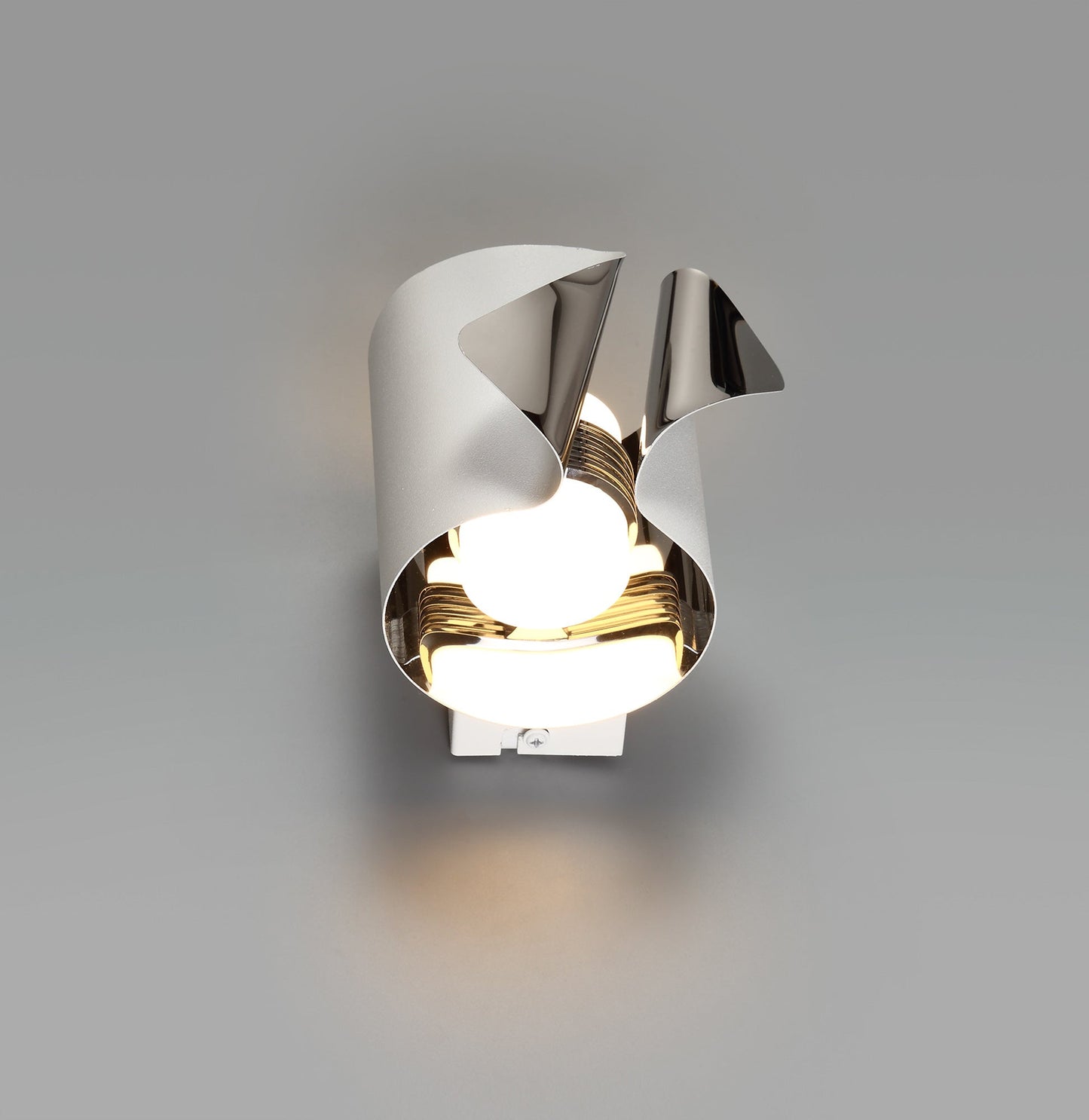 Stockton Wall Lamp, 1 x 7W LED, 3000K, 490lm, Sand White and Polished Chrome, 3yrs Warranty