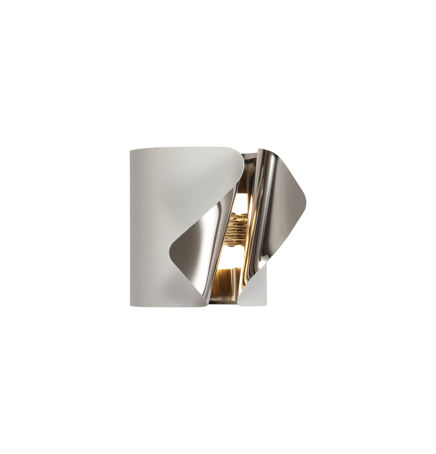 Stockton Wall Lamp, 1 x 7W LED, 3000K, 490lm, Sand White and Polished Chrome, 3yrs Warranty