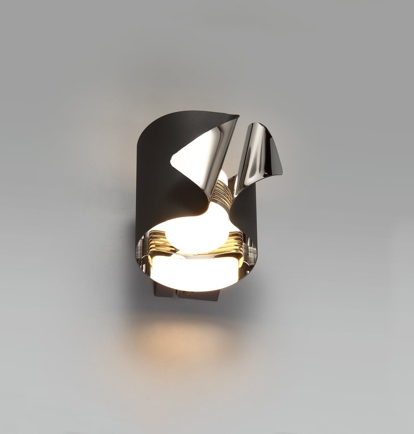 Stockton Wall Lamp, 1 x 7W LED, 3000K, 490lm, Sand Anthracite and Polished Chrome, 3yrs Warranty