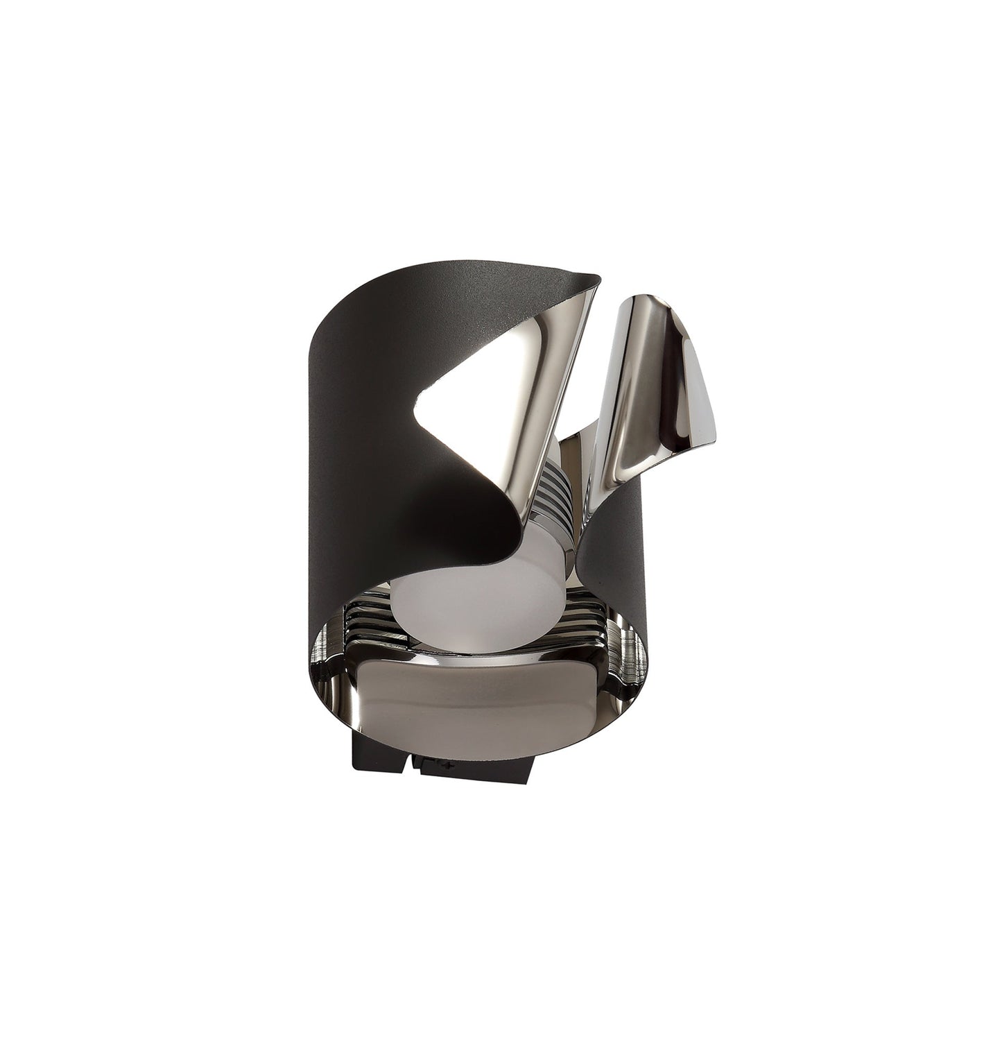 Stockton Wall Lamp, 1 x 7W LED, 3000K, 490lm, Sand Anthracite and Polished Chrome, 3yrs Warranty