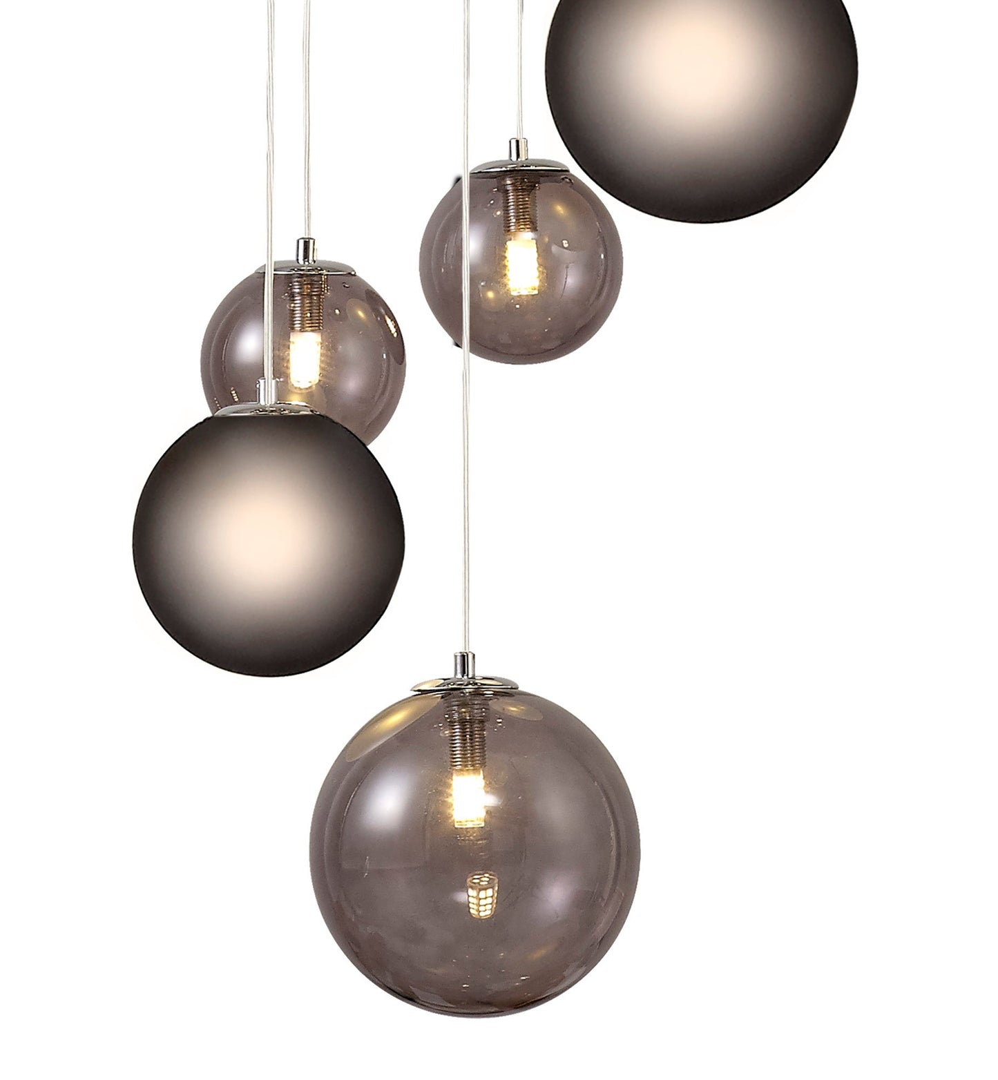Stubbs Pendant, 16 x G9, Polished Chrome and Smoked Glass
