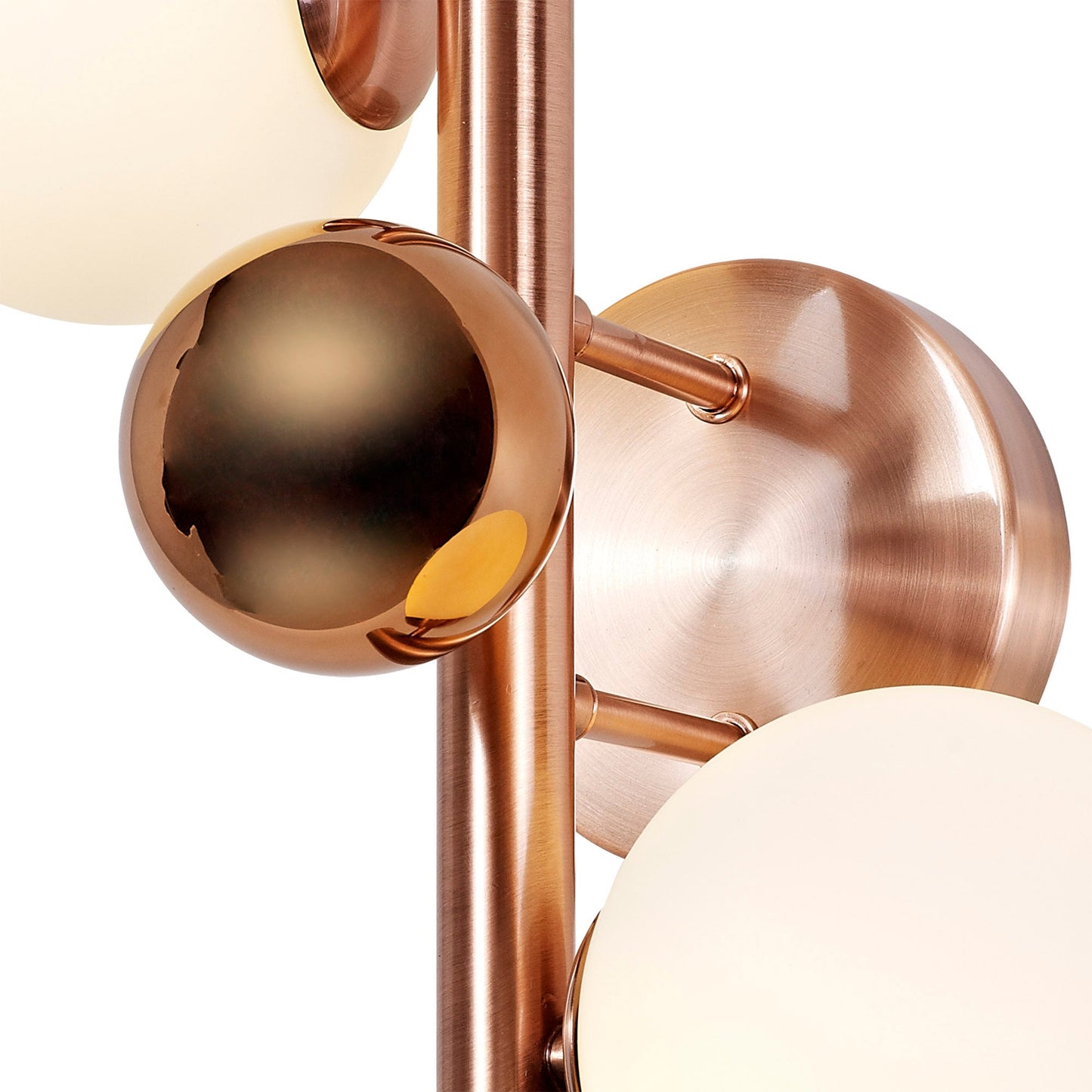 Stubbs Wall Lamp, 2 x G9, Antique Copper and Opal & Copper Glass