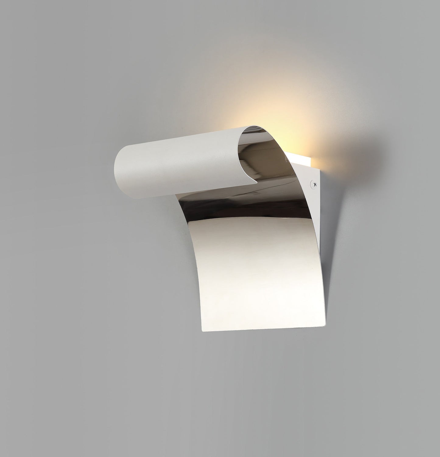 Styal Wall Lamp, 1 x 8W LED, 3000K, 560lm, Sand White and Polished Chrome, 3yrs Warranty