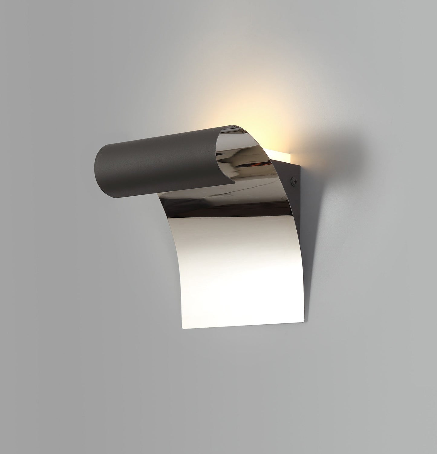 Styal Wall Lamp, 1 x 8W LED, 3000K, 560lm, Sand Anthracite and Polished Chrome, 3yrs Warranty