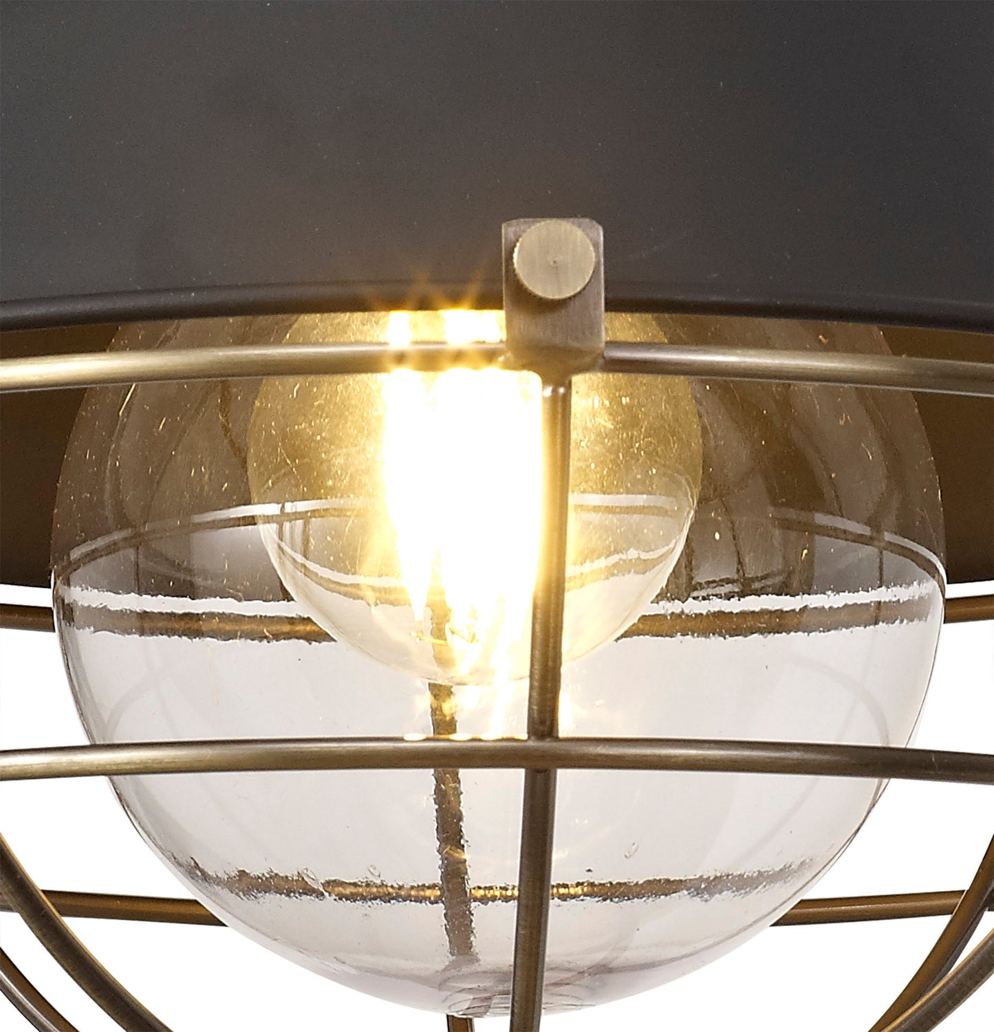 Sutton Wall Lamp, 1 Light E27, IP65, Matt Black and Antique Brass, 2yrs Warranty