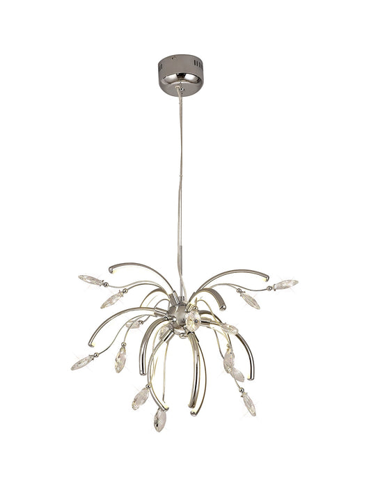 Tabley Medium Pendant, 12 x 2.5W LED, 3000K, 1243lm, Polished Chrome, 3yrs Warranty