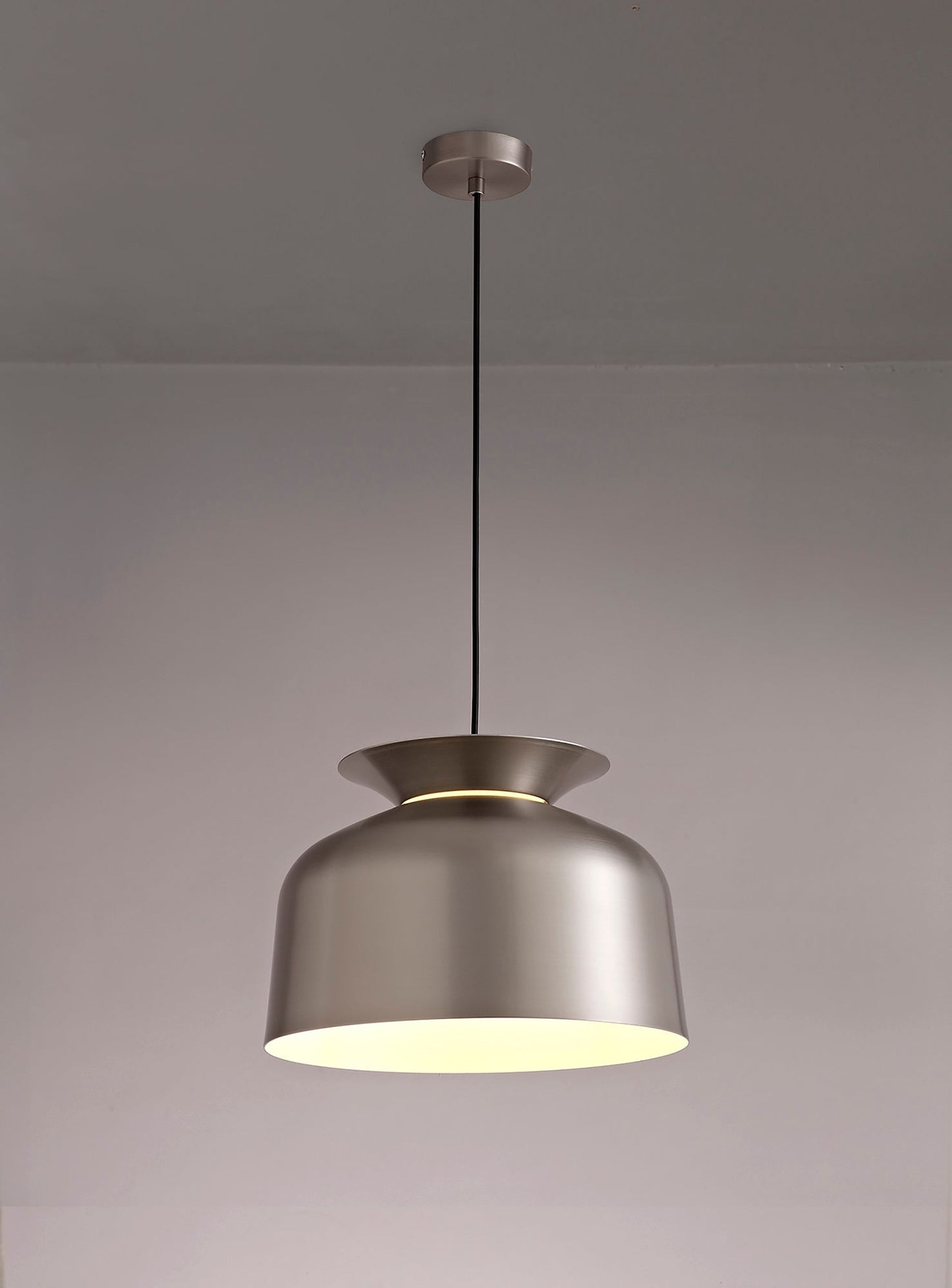 Talbot Single Pendant, 1 Light Adjustable E27, Satin Nickel
