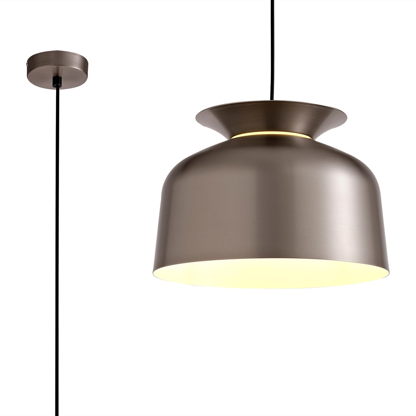 Talbot Single Pendant, 1 Light Adjustable E27, Satin Nickel