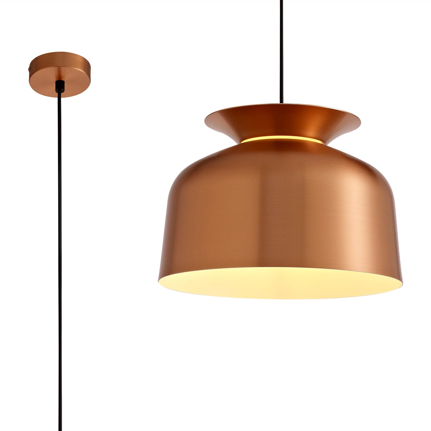 Talbot Single Pendant, 1 Light Adjustable E27, Copper