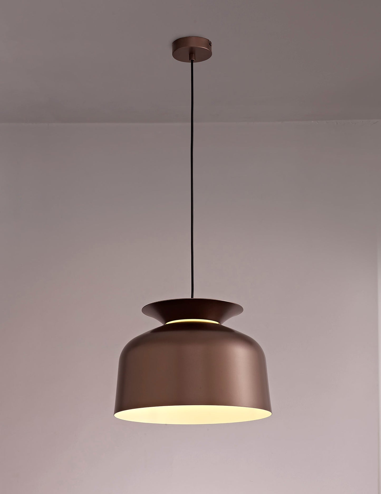 Talbot Single Pendant, 1 Light Adjustable E27, Gloss Coffee