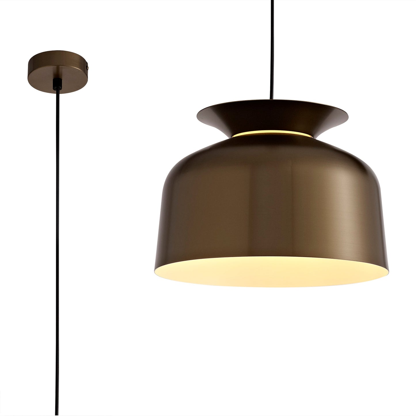 Talbot Single Pendant, 1 Light Adjustable E27, Antique Bronze