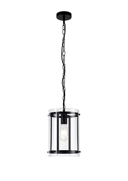 Tarporley Pendant, 1 Light E27, Matt Black 2