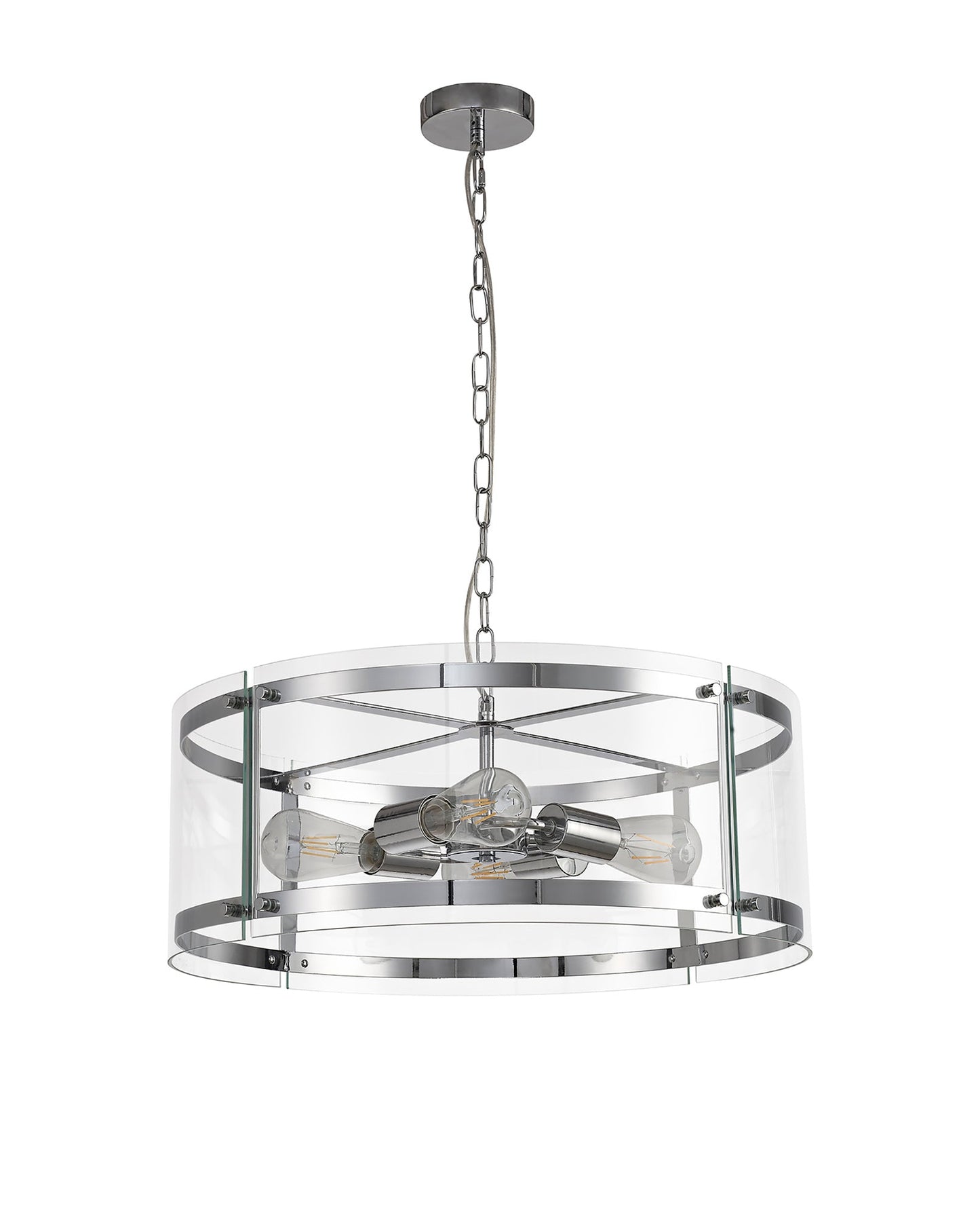 Tarporley Pendant, 4 Light E27, Polished Chrome