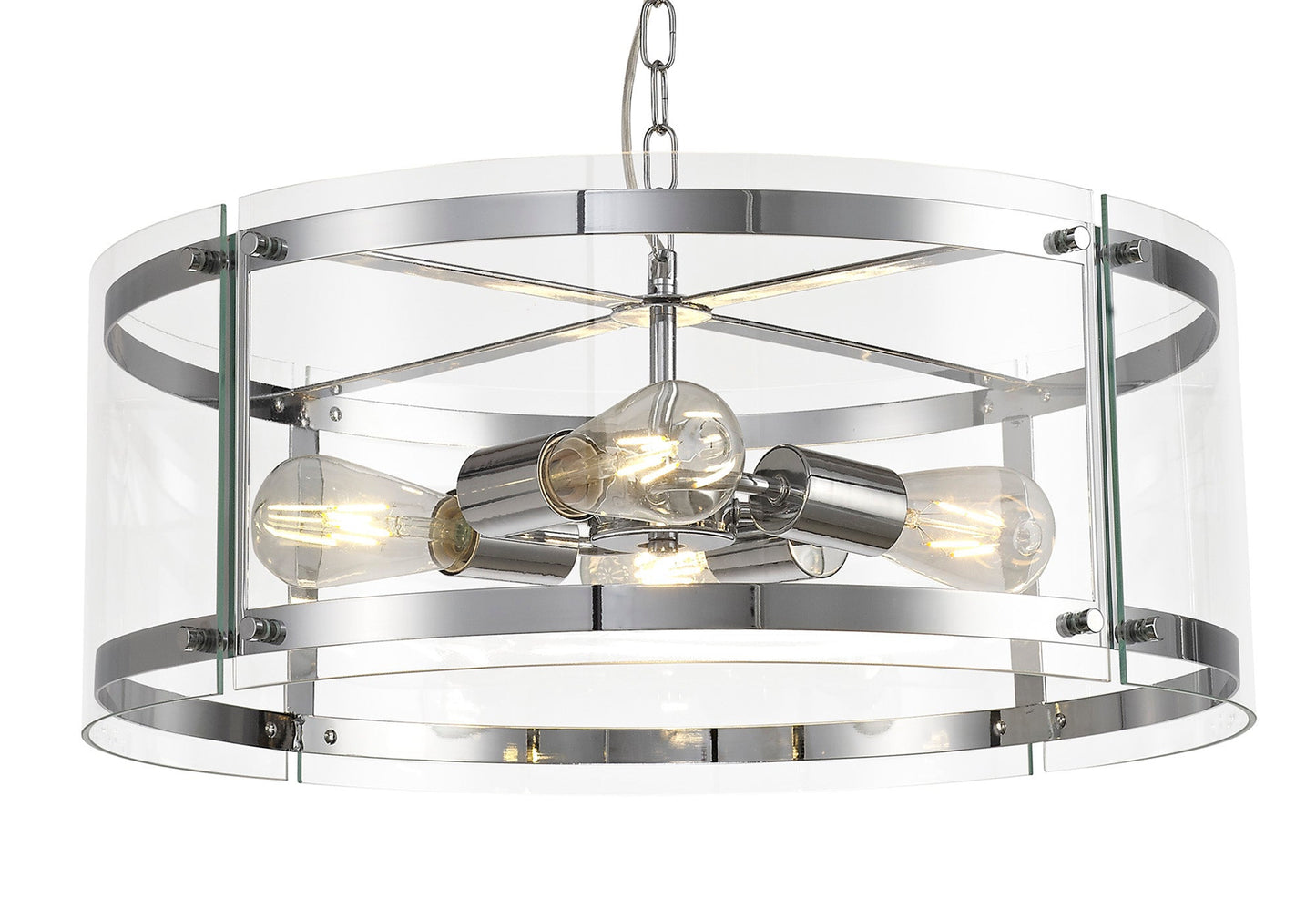 Tarporley Pendant, 4 Light E27, Polished Chrome