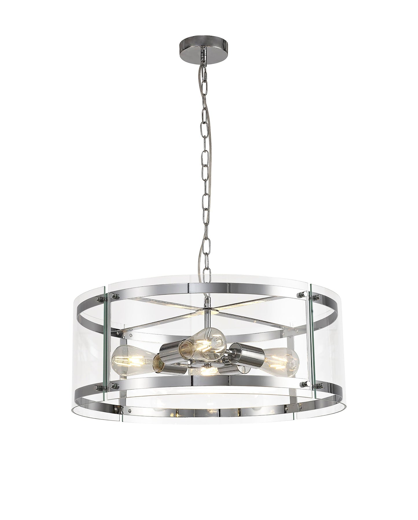 Tarporley Pendant, 4 Light E27, Polished Chrome