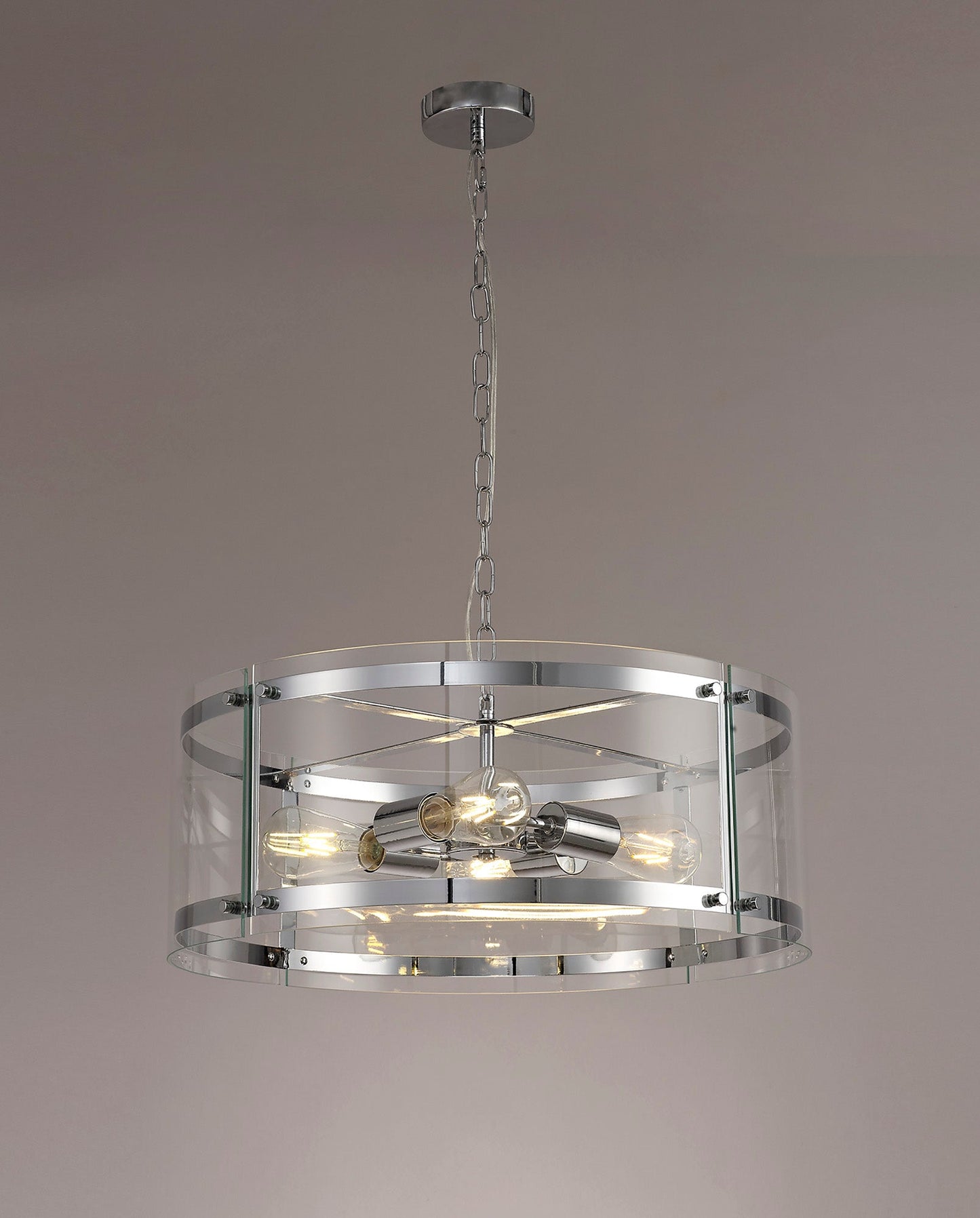 Tarporley Pendant, 4 Light E27, Polished Chrome