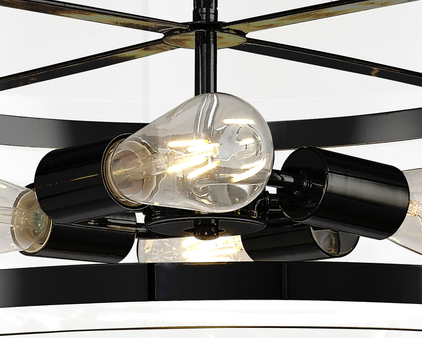 Tarporley Pendant, 4 Light E27, Matt Black