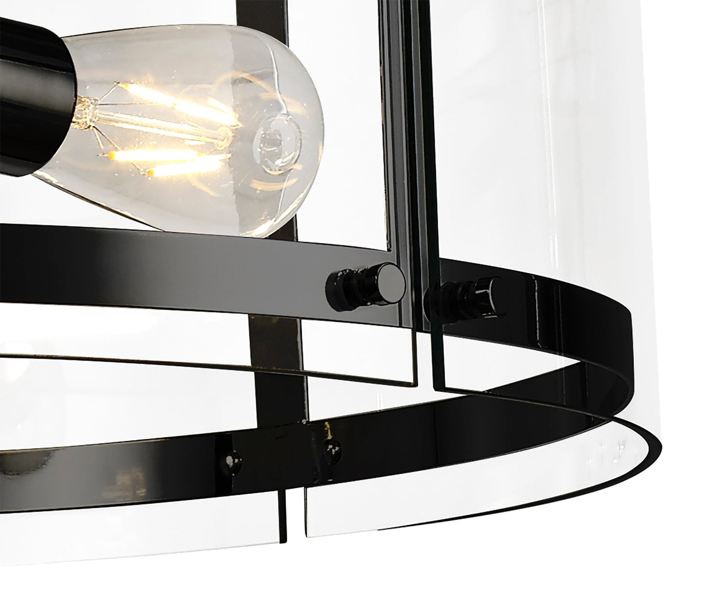 Tarporley Pendant, 4 Light E27, Matt Black