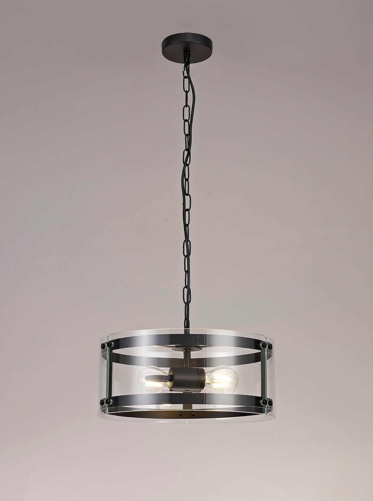 Tarporley Pendant, 2 Light E27, Matt Black 2