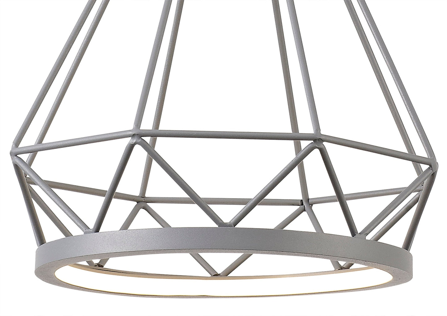 Tarvin Small Diamond Pendant, 1 x 8W LED, 3700K, Matt Grey, 3yrs Warranty