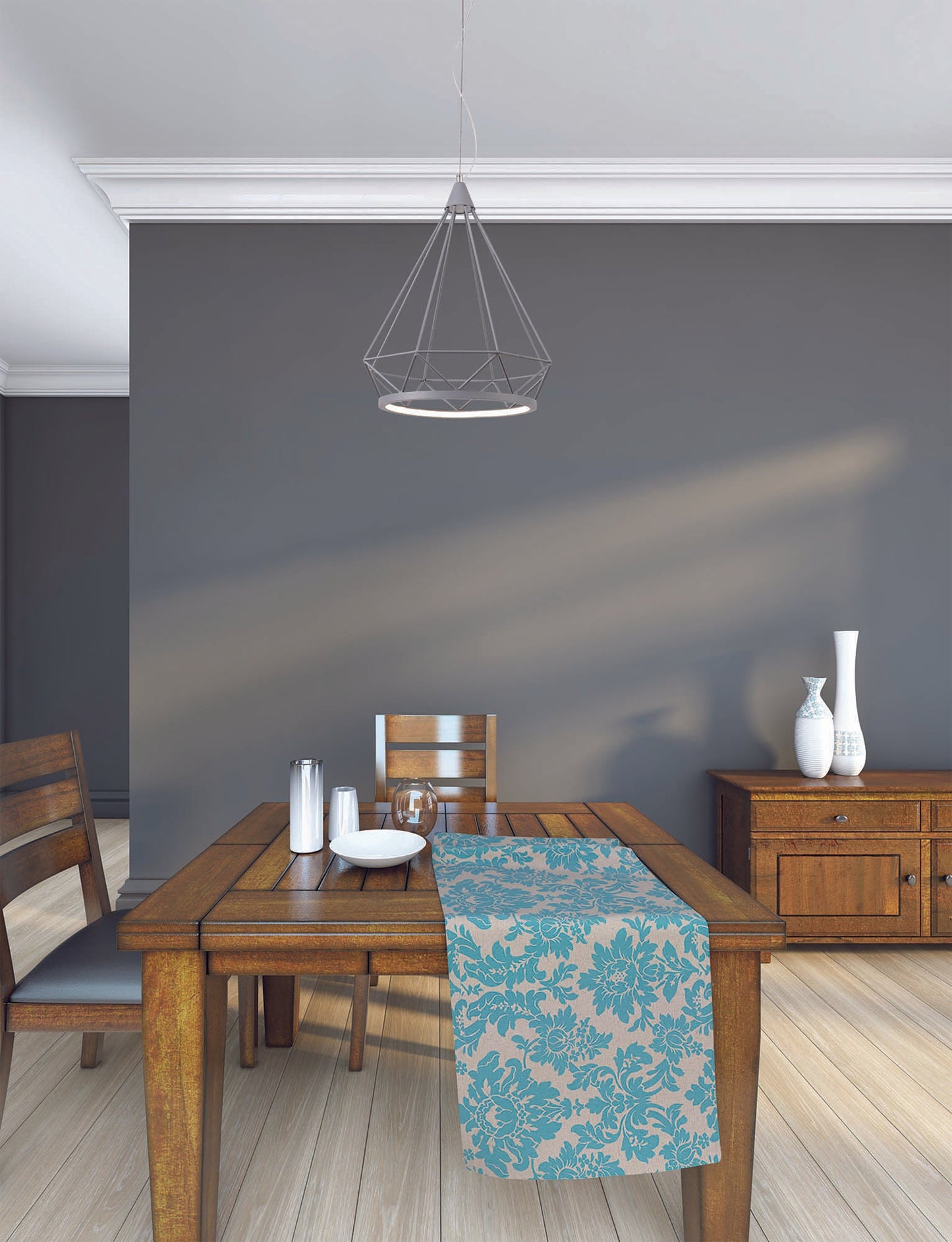 Tarvin Large Diamond Pendant, 1 x 10W LED, 3700K, Matt Grey, 3yrs Warranty