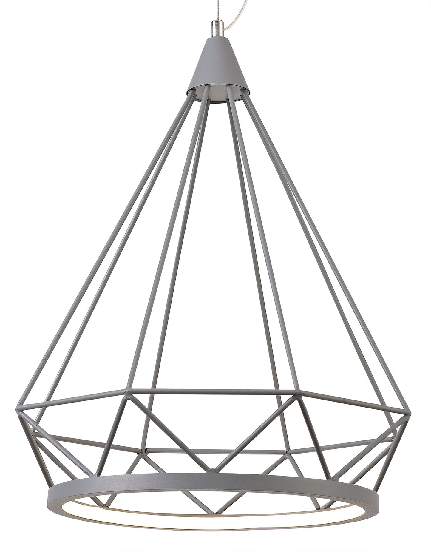 Tarvin Large Diamond Pendant, 1 x 10W LED, 3700K, Matt Grey, 3yrs Warranty