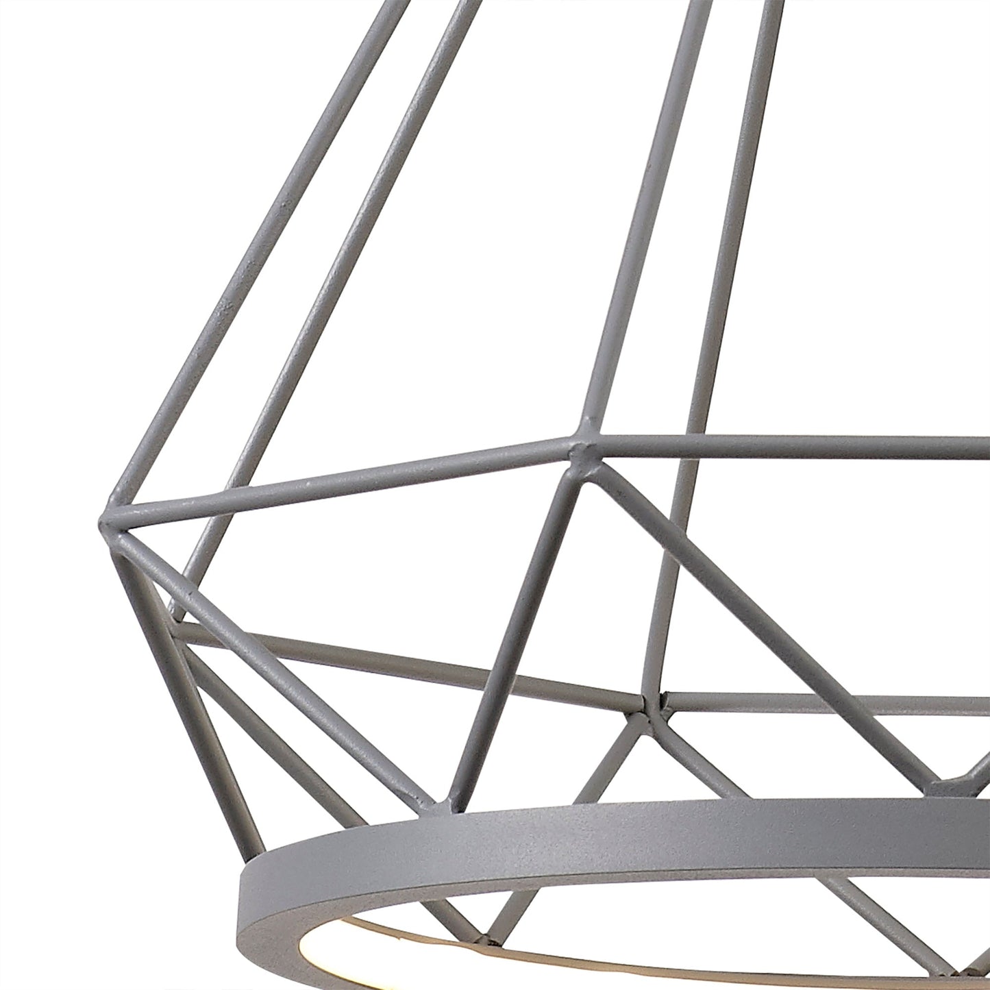 Tarvin Large Diamond Pendant, 1 x 10W LED, 3700K, Matt Grey, 3yrs Warranty