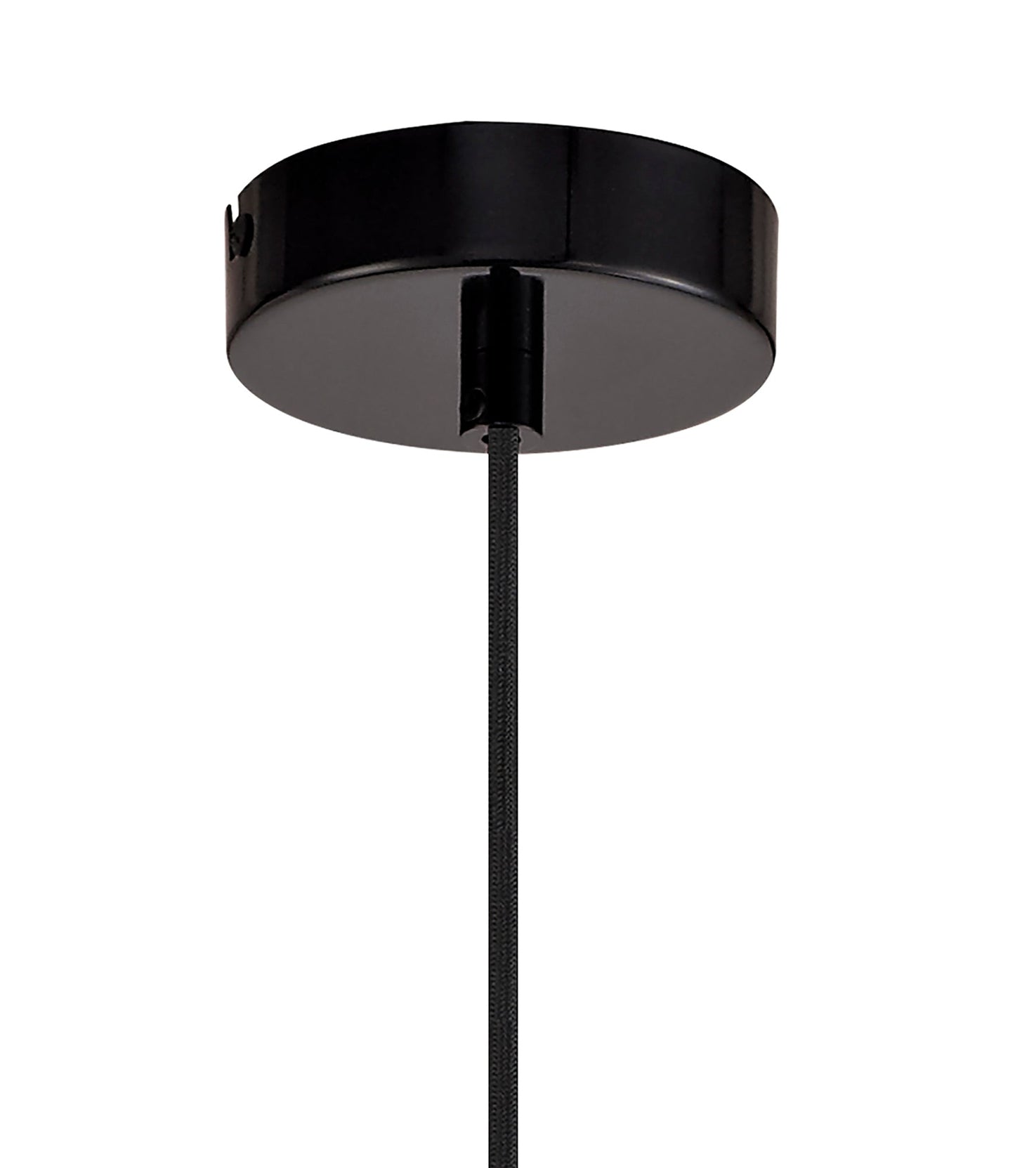 Tattenhall Single Large Pendant, 1 Light Adjustable E27, Gloss Black and Gloss White