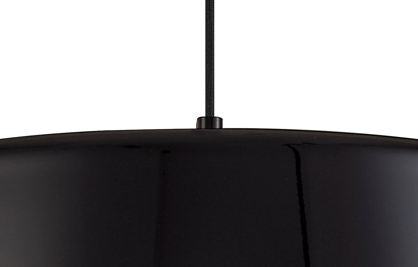 Tattenhall Single Large Pendant, 1 Light Adjustable E27, Gloss Black and Gloss White