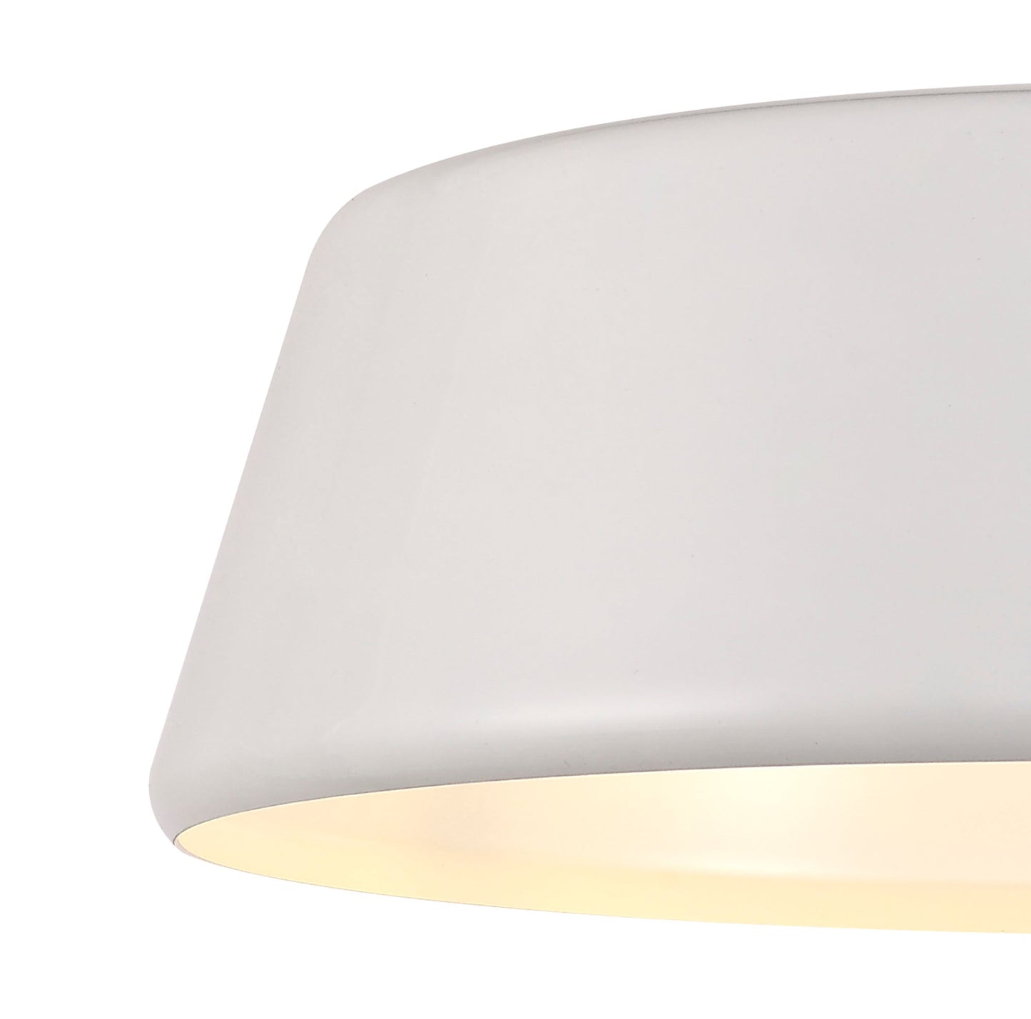 Tattenhall Single Large Pendant, 1 Light Adjustable E27, Gloss White and Gloss White