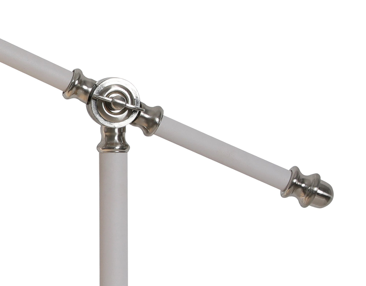 Toft Adjustable Table Lamp, 1 x E27, Sand White and Satin Nickel and White