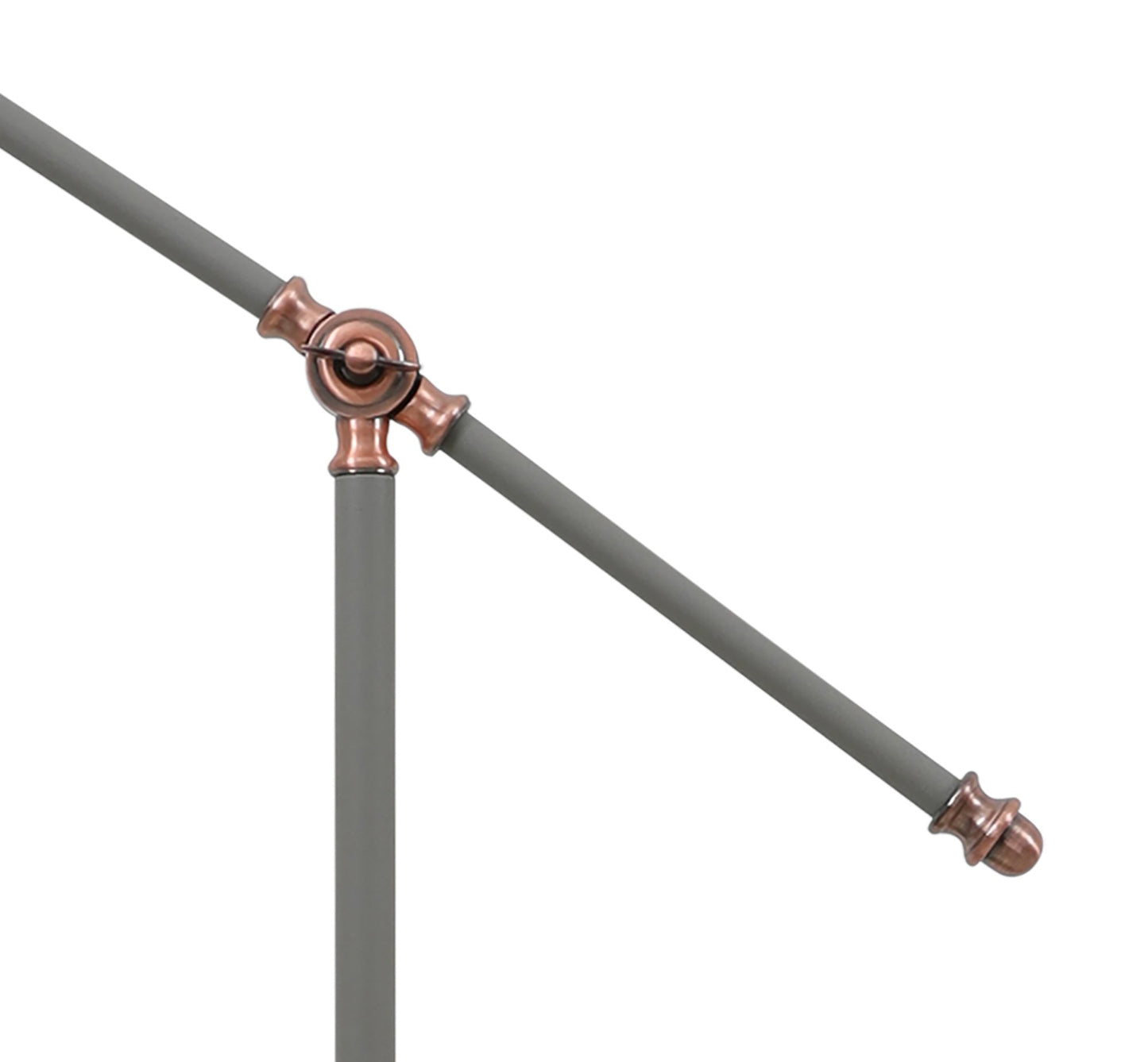 Toft Adjustable Floor Lamp, 1 x E27, Sand Grey and Copper and White