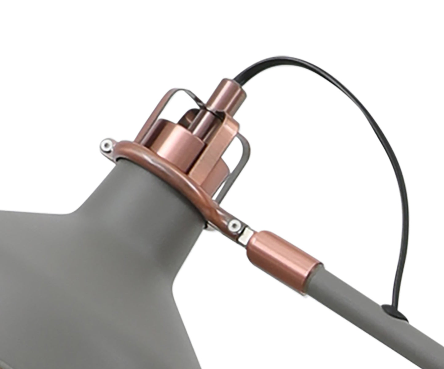 Toft Adjustable Floor Lamp, 1 x E27, Sand Grey and Copper and White