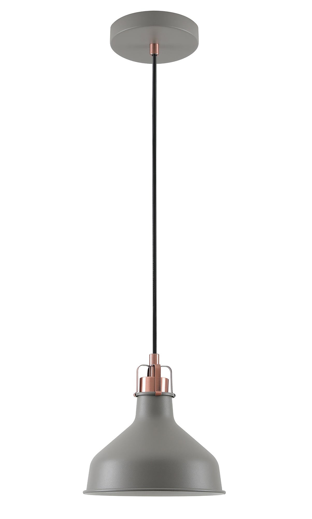 Toft Small Pendant, 1 x E27, Sand Grey and Copper and White