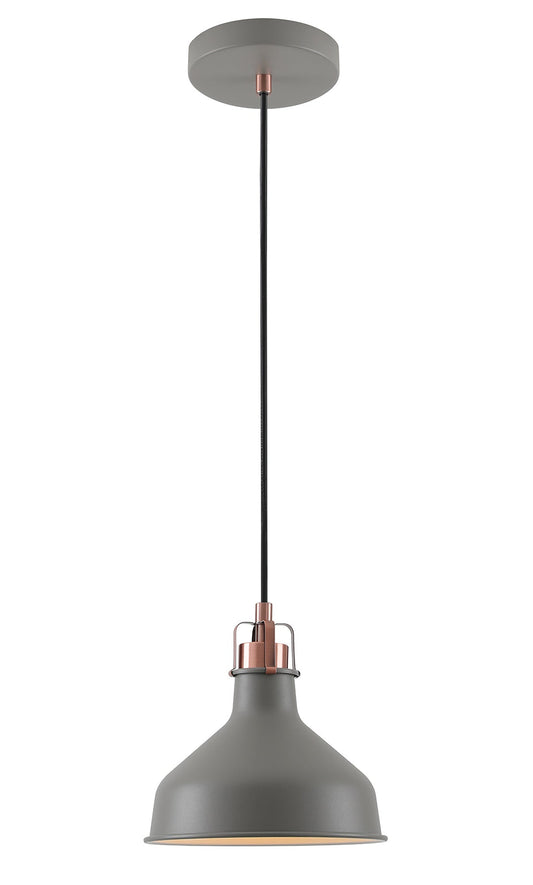 Toft Small Pendant, 1 x E27, Sand Grey and Copper and White