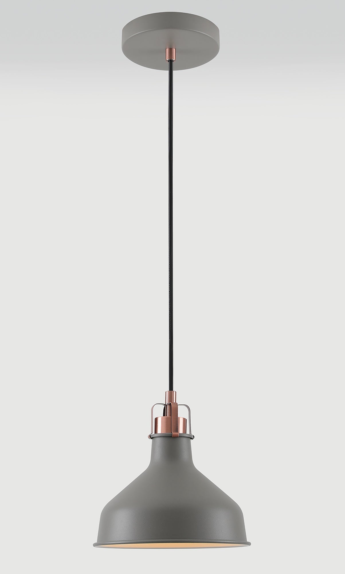 Toft Small Pendant, 1 x E27, Sand Grey and Copper and White