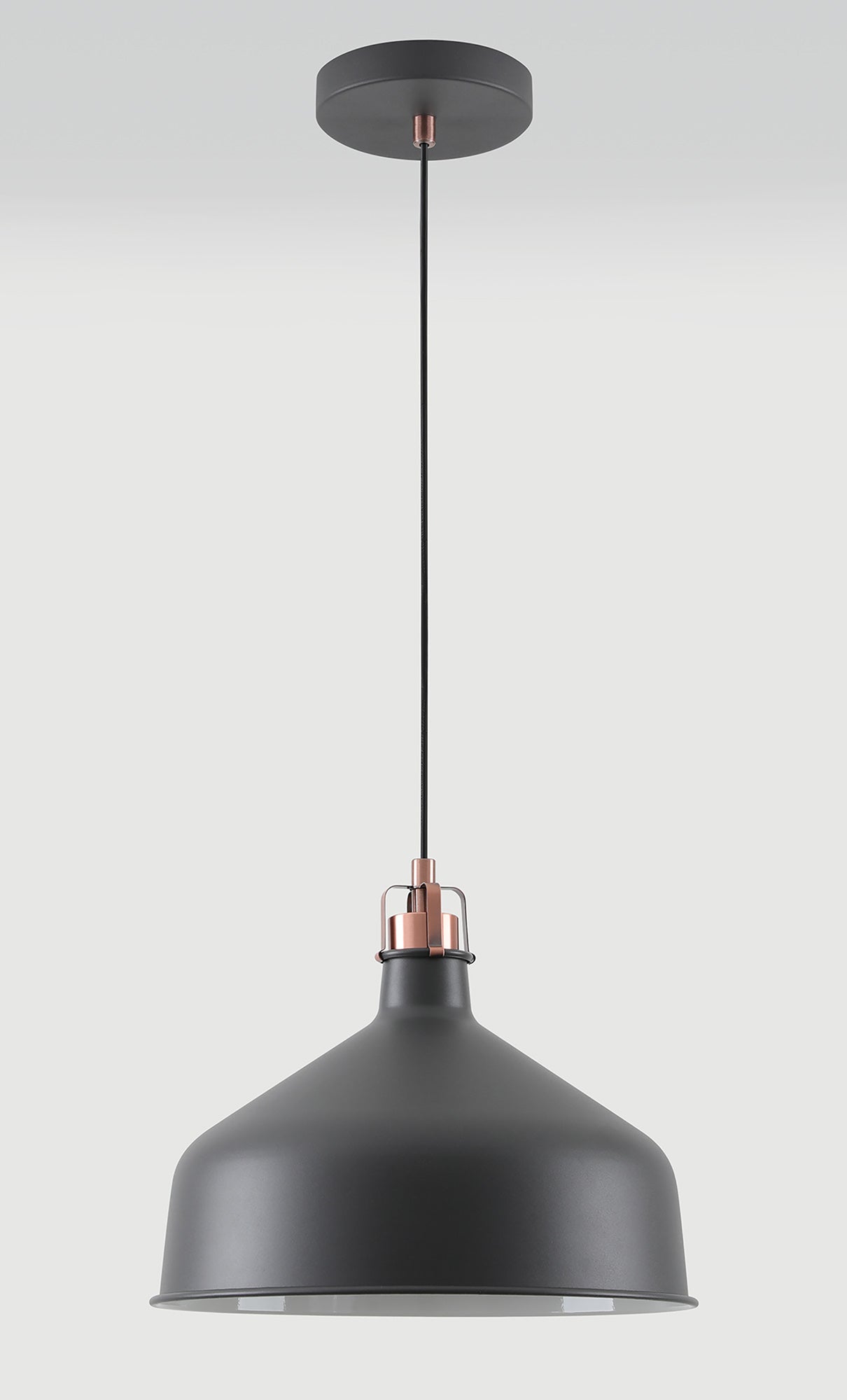 Toft Medium Pendant, 1 x E27, Graphite and Copper and White