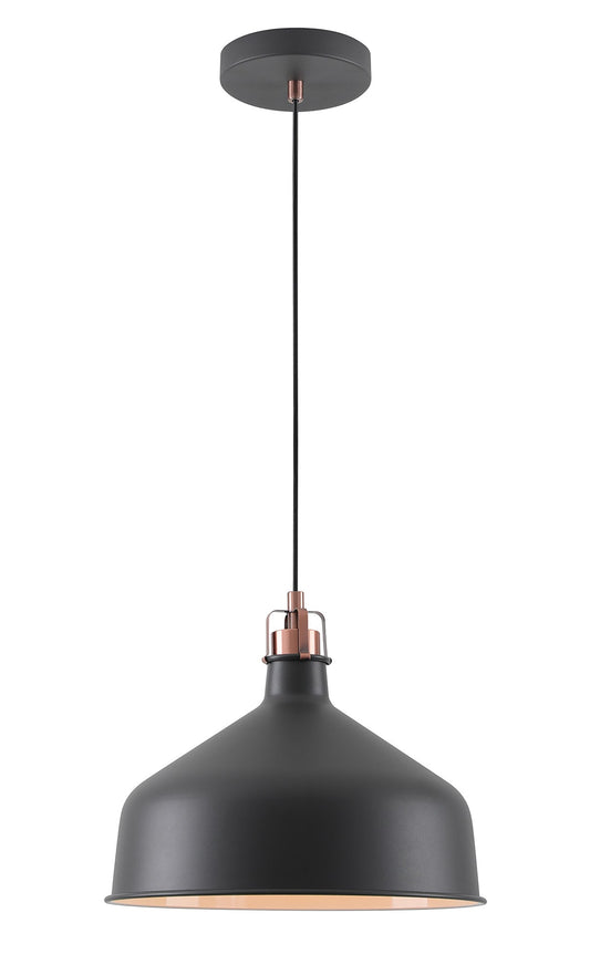 Toft Medium Pendant, 1 x E27, Graphite and Copper and White