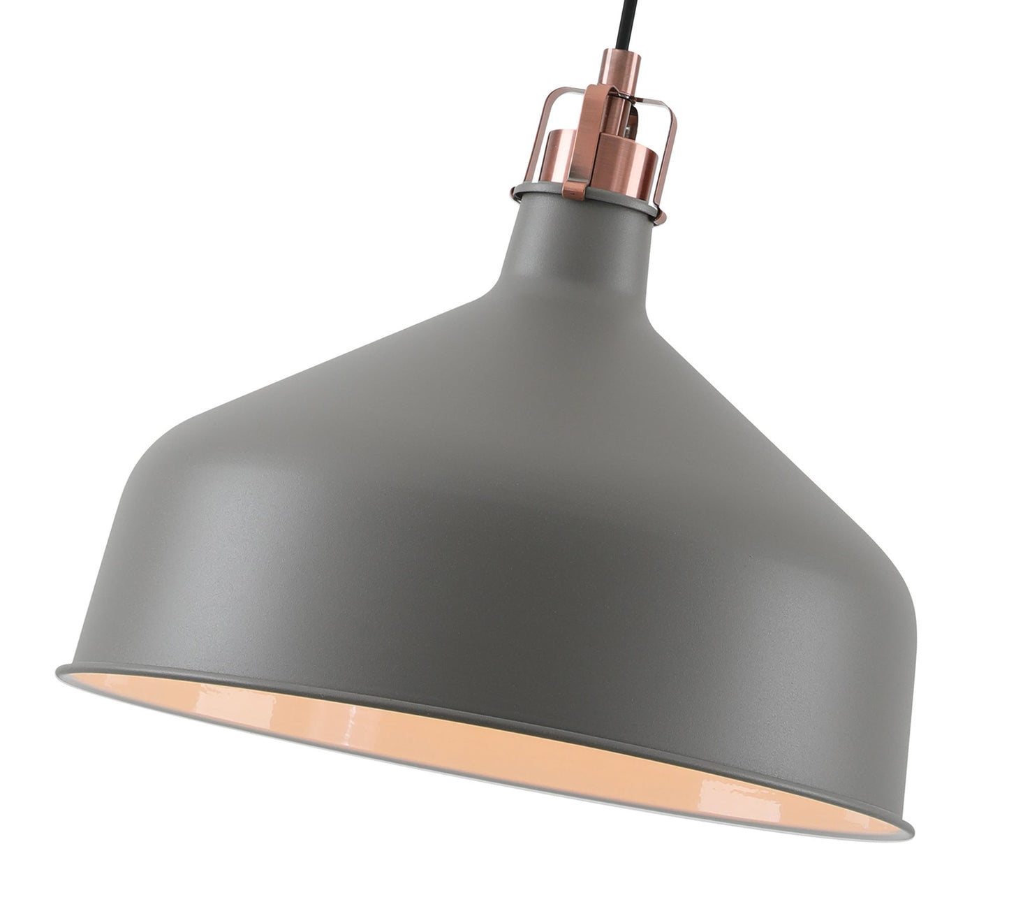 Toft Medium Pendant, 1 x E27, Sand Grey and Copper and White